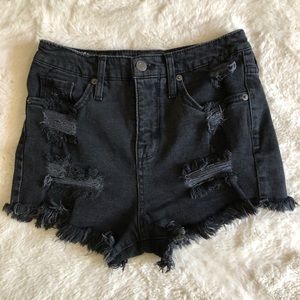 SOLD‼️Ripped high waisted black denim